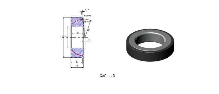 Transportes llanos esféricos del contacto angular sin necesidad de mantenimiento (GAC70N GAC80N GAC90N GAC100N GAC110N GAC120N)