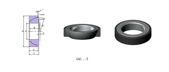 Transportes llanos esféricos del contacto angular sin necesidad de mantenimiento (GAC25T GAC28T GAC30T GAC32T GAC35T GAC40T GAC45T GAC50T GAC55T GAC60T GAC65T)