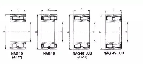  Rodamiento de rodillos de aguja NAG4900 (NAG4900 NAG4901 NAG4902 NAG4903 NAG4904 NAG4905 NAG4906 NAG4907 NAG4908 NAG4909 NAG4910 NAG4911)